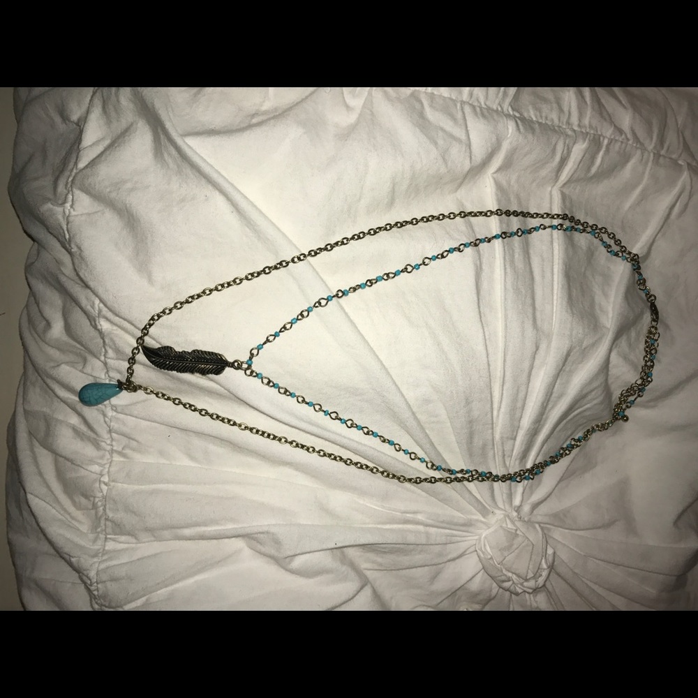 super trendy feather necklace